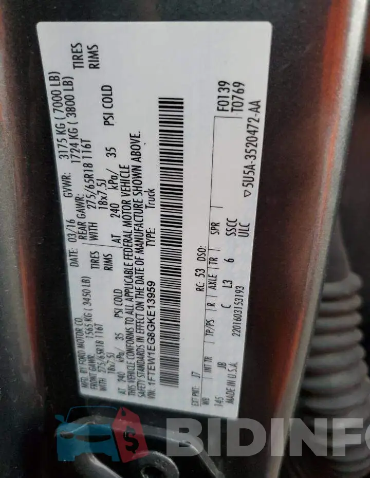 1FTEW1EG8GKE13959 Photo# 12