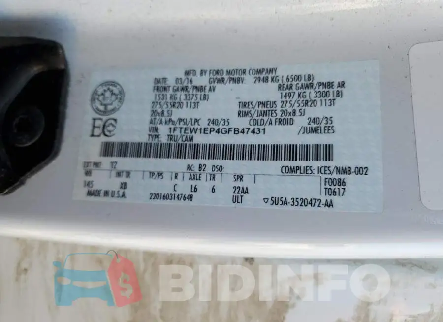 1FTEW1EP4GFB47431 Photo# 12