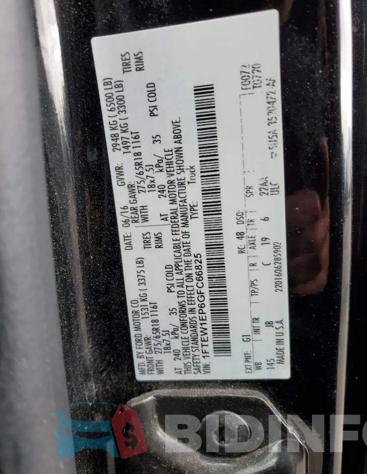 1FTEW1EP6GFC66825 Photo# 12