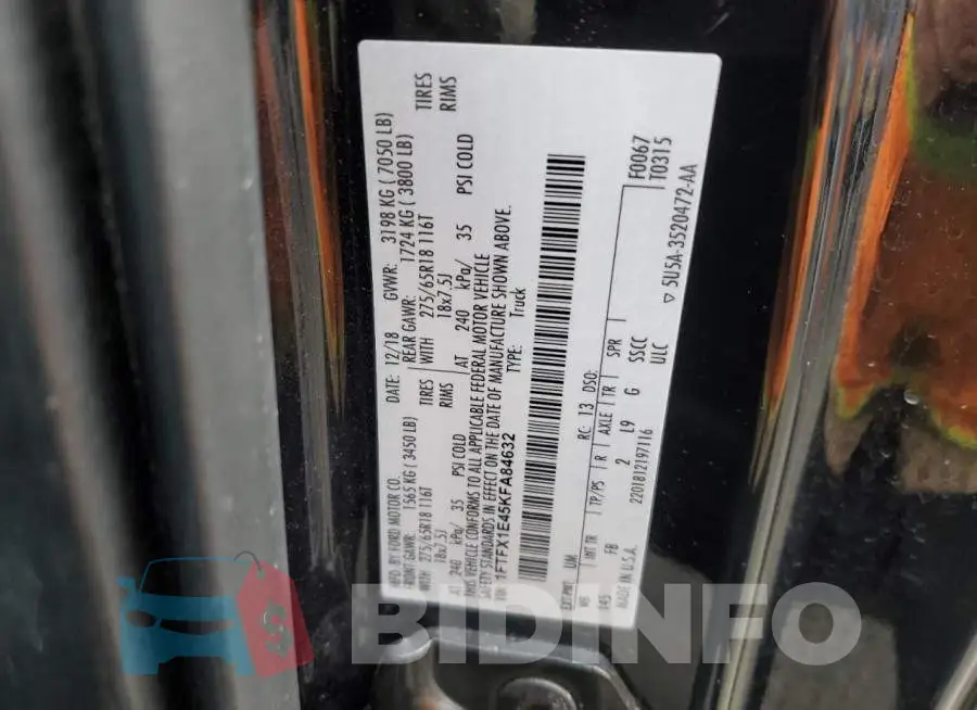1FTFX1E45KFA84632 Photo# 13