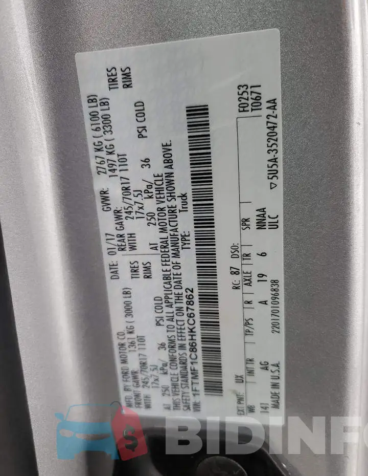 1FTMF1C86HKC67862 Photo# 12