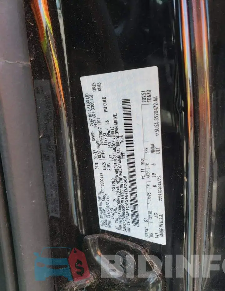 1FTMF1C8XHKD37668 Photo# 12