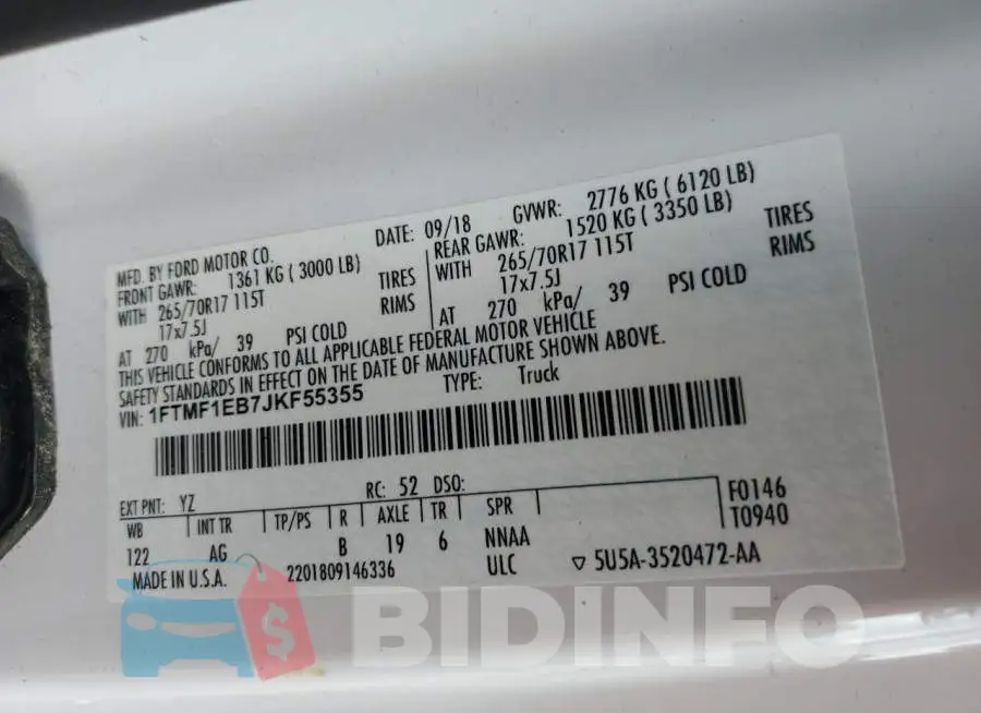 1FTMF1EB7JKF55355 Photo# 12