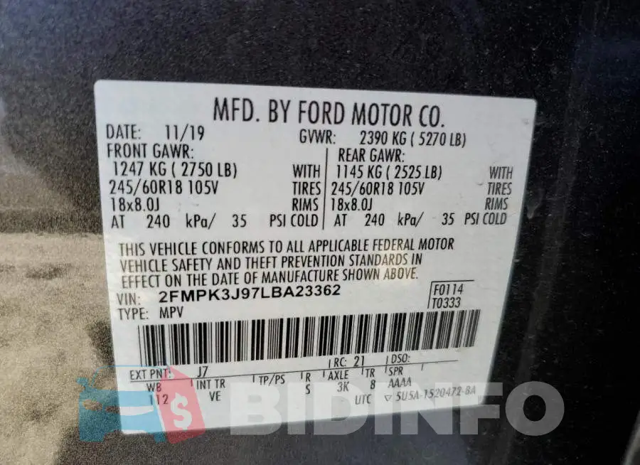 2FMPK3J97LBA23362 Photo# 12
