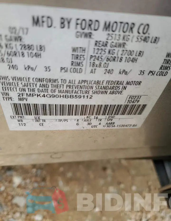 2FMPK4G90HBB59112 Photo# 14