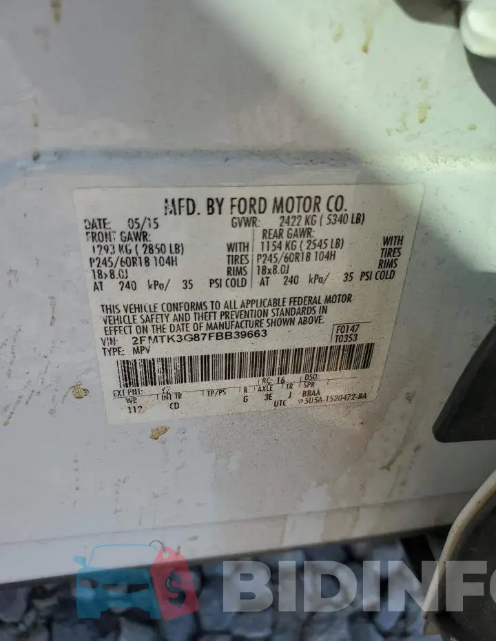 2FMTK3G87FBB39663 Photo# 12
