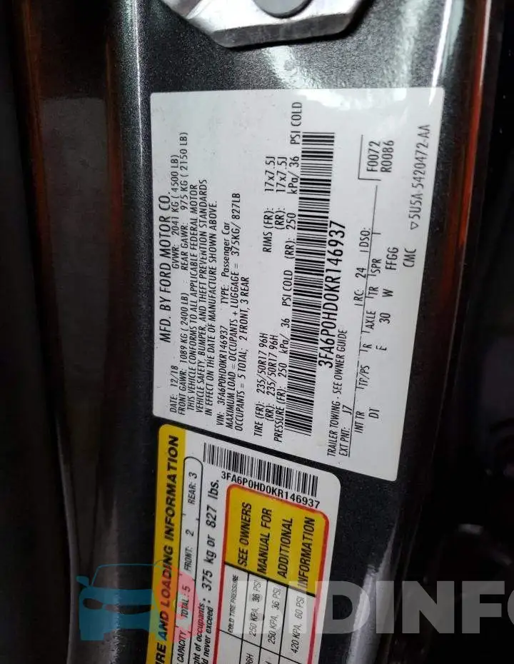 3FA6P0HD0KR146937 Photo# 12