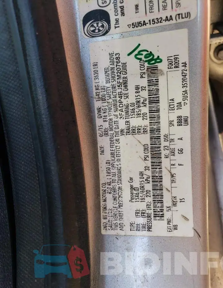3FADP4BJ5FM207683 Photo# 12