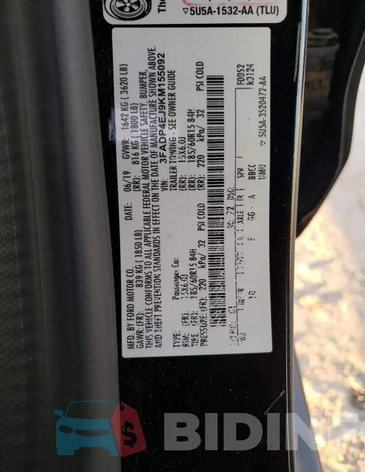 3FADP4EJ9KM155092 Photo# 12