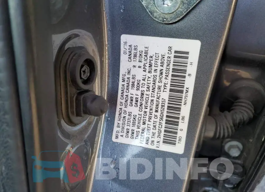 2HGFC2F56GH528357 Photo# 12