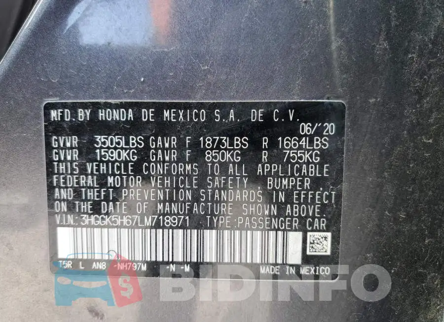 3HGGK5H67LM718971 Photo# 12