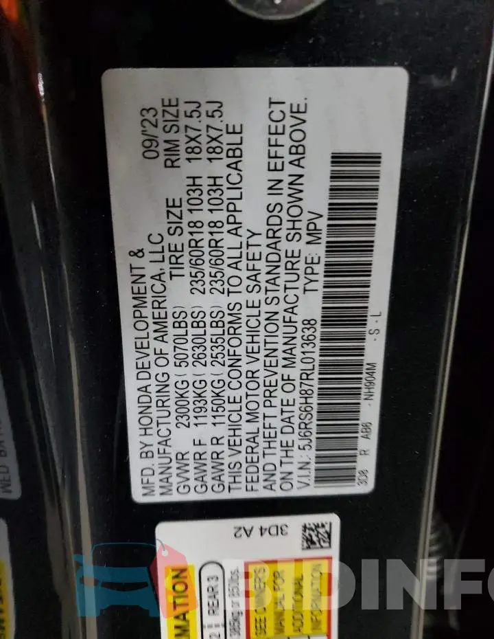5J6RS6H87RL013638 Photo# 13