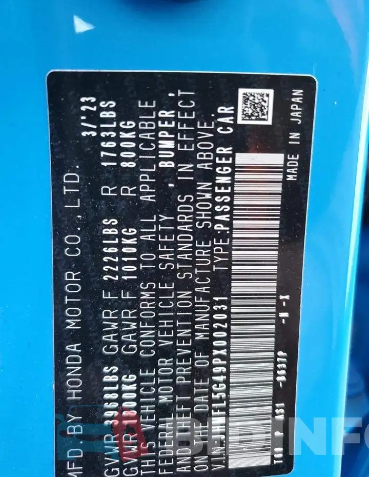 JHMFL5G49PX002031 Photo# 12