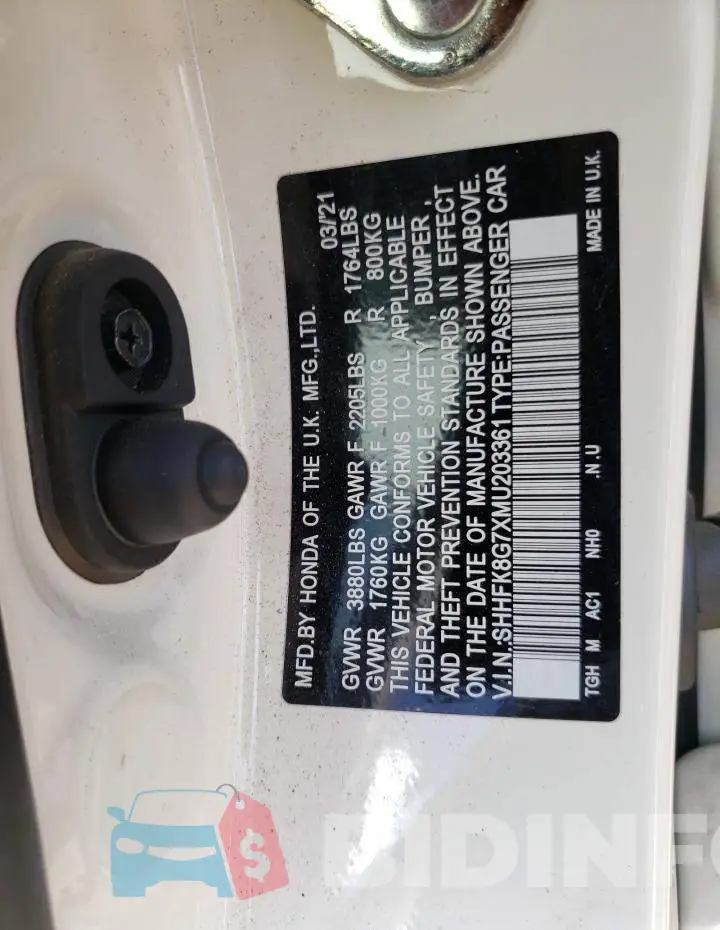 SHHFK8G7XMU203361 Photo# 12