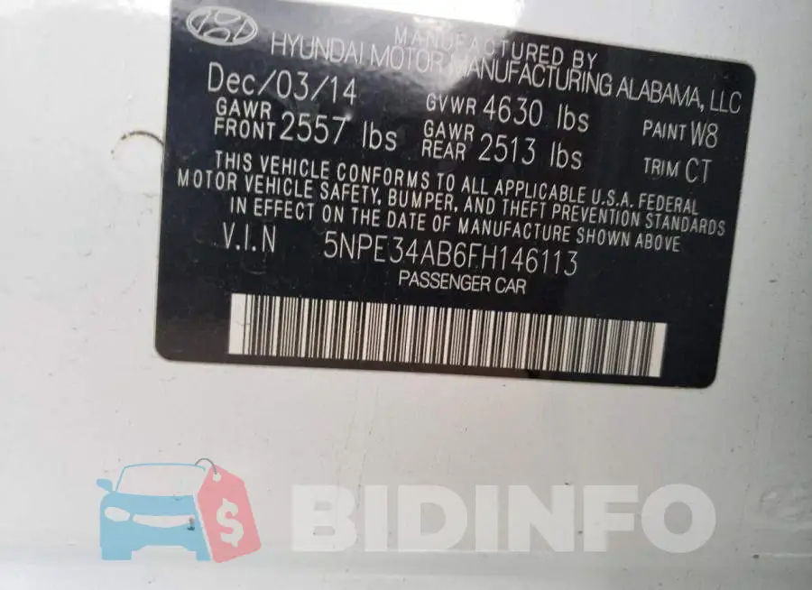 5NPE34AB6FH146113 Photo# 13