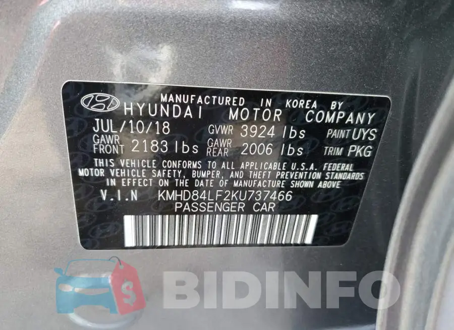 KMHD84LF2KU737466 Photo# 12