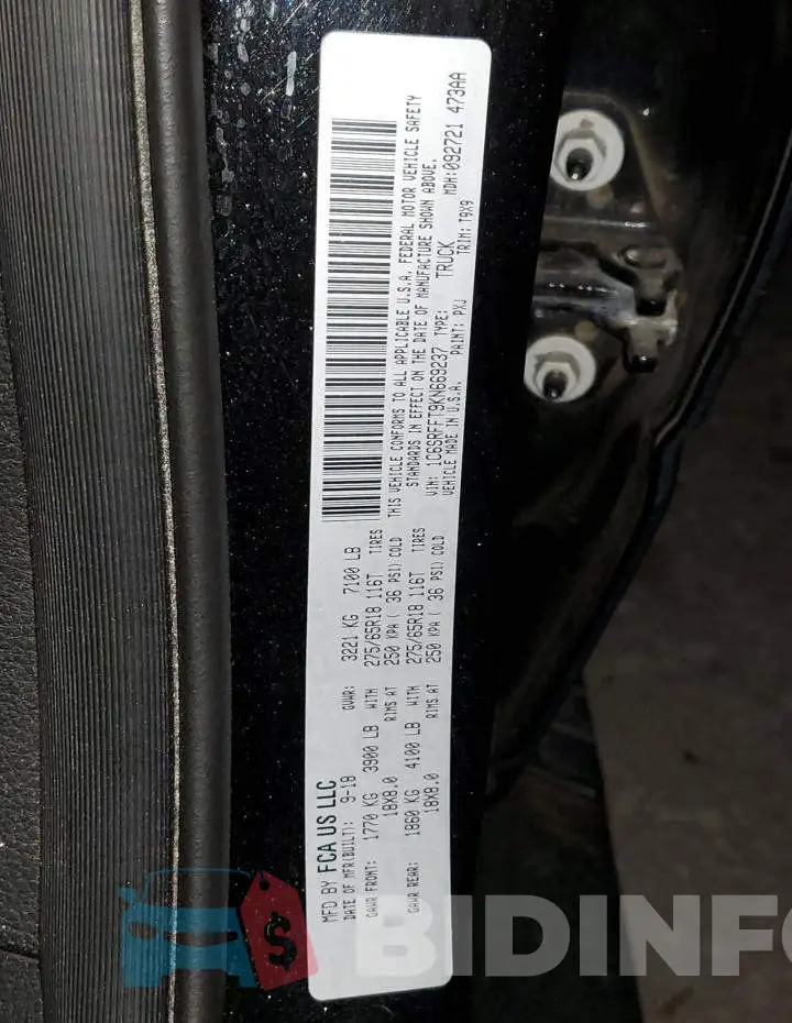 1C6SRFFT9KN669237 Photo# 12