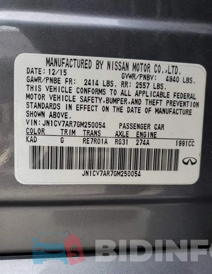 JN1CV7AR7GM250054 Photo# 12