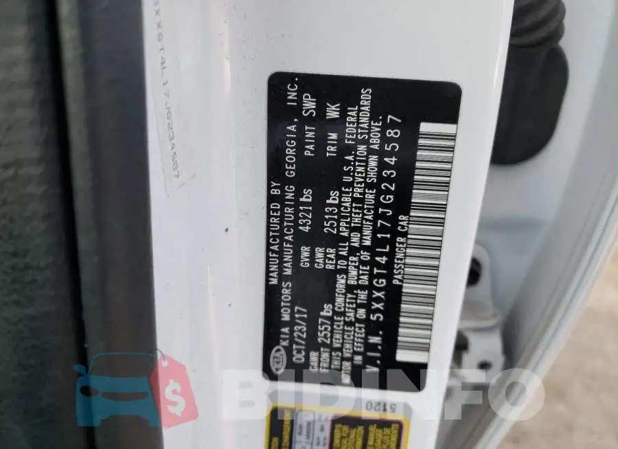5XXGT4L17JG234587 Photo# 13