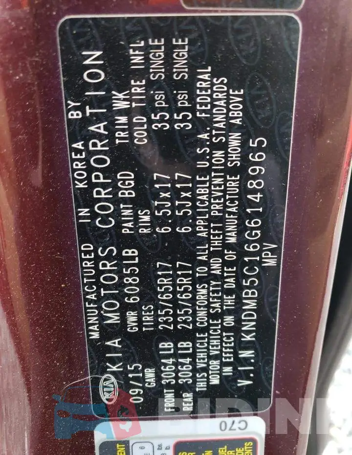 KNDMB5C16G6148965 Photo# 13