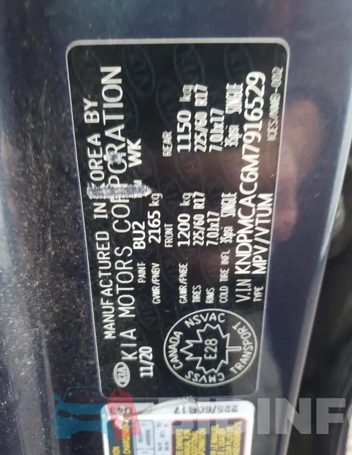 KNDPMCAC6M7916529 Photo# 13