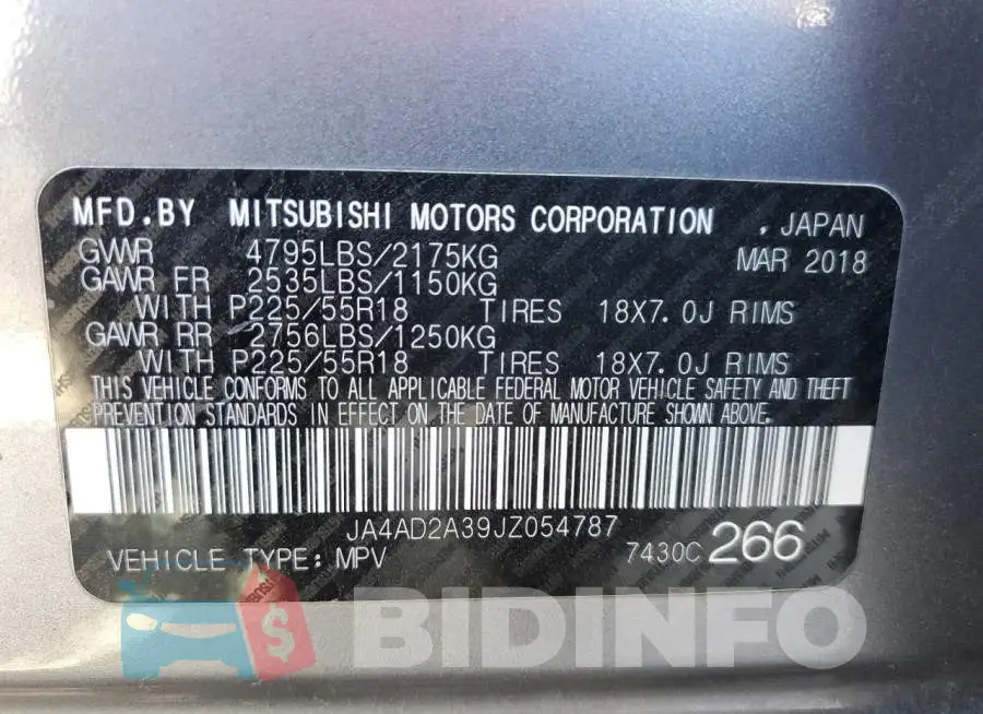 JA4AD2A39JZ054787 Photo# 13