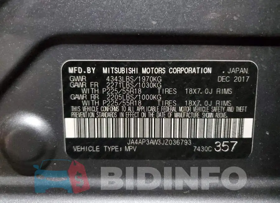 JA4AP3AW3JZ036793 Photo# 12