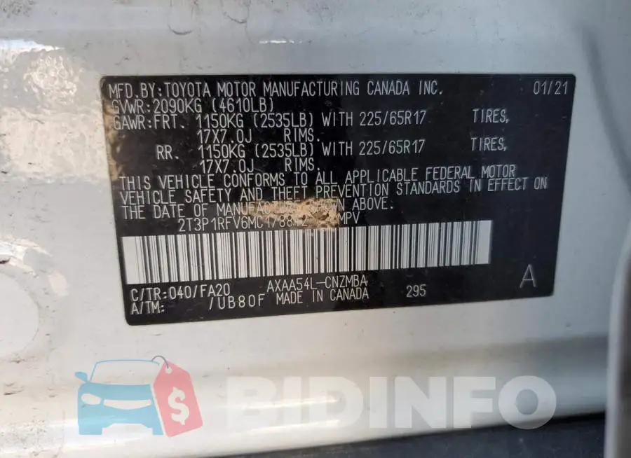 2T3P1RFV6MC178842 Photo# 14