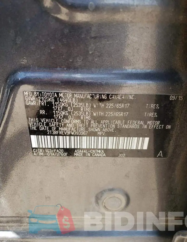 2T3RFREV9FW393967 Photo# 13