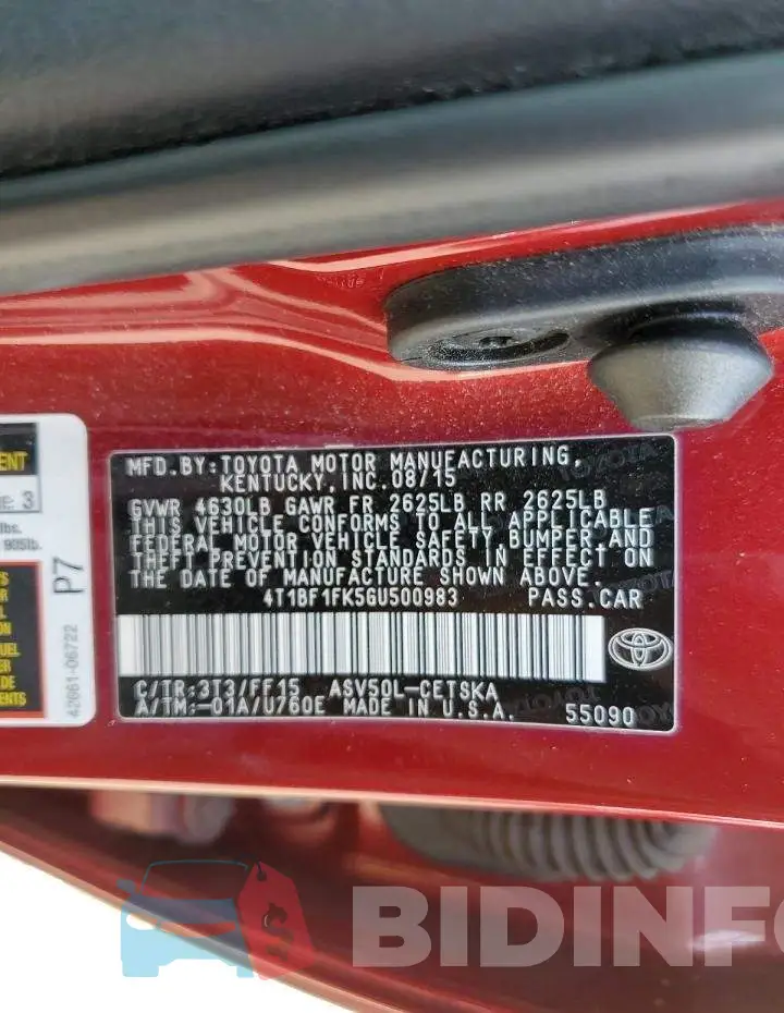 4T1BF1FK5GU500983 Photo# 12