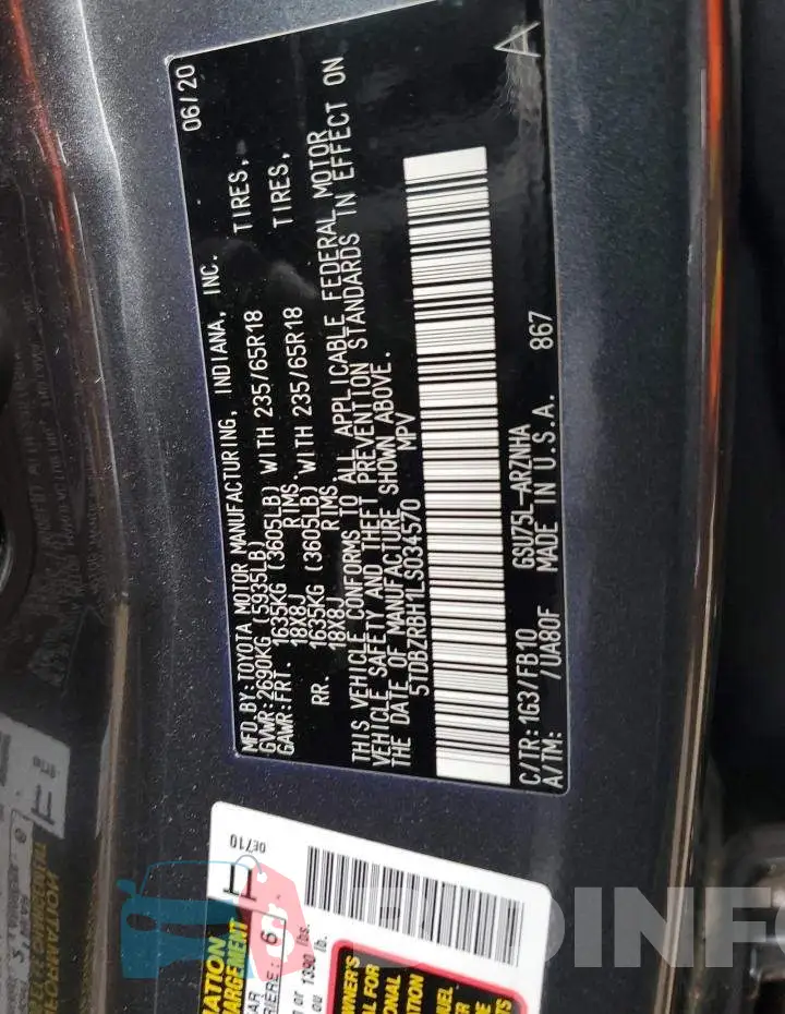 5TDBZRBH1LS034570 Photo# 13