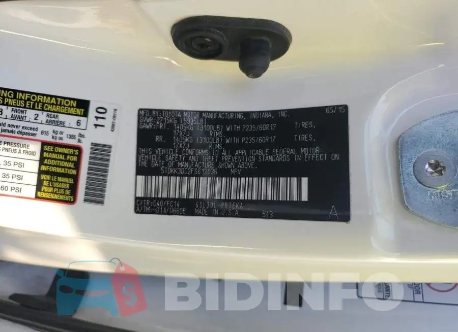 5TDKK3DC2FS612036 Photo# 14