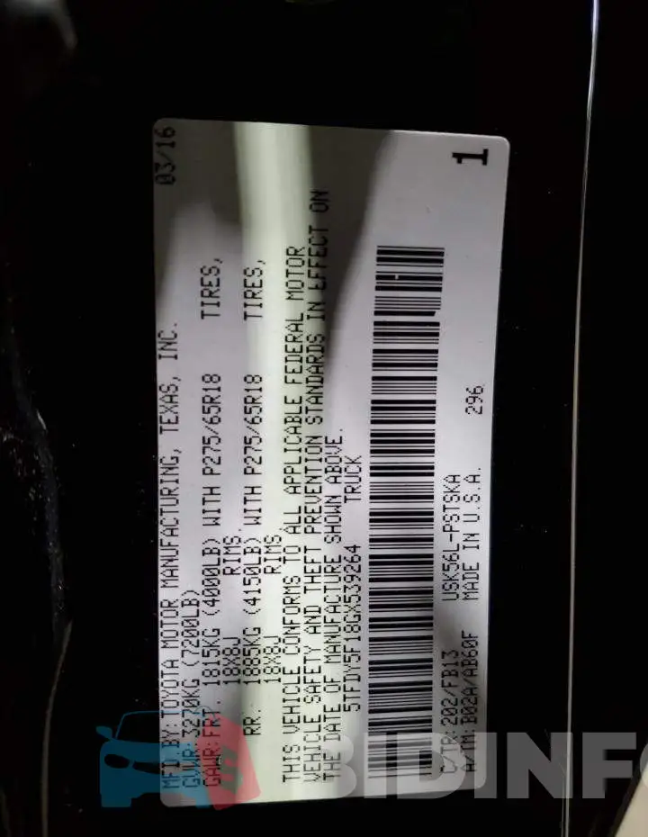 5TFDY5F18GX539264 Photo# 12