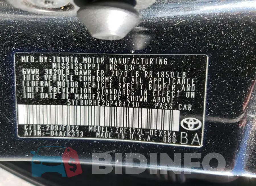 5YFBURHE2GP484710 Photo# 12