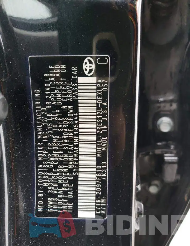 5YFEPMAE1MP195444 Photo# 12