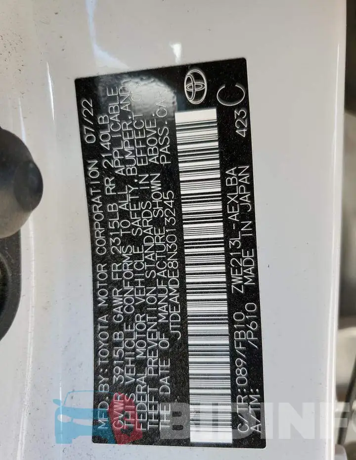 JTDEAMDE8N3013245 Photo# 12