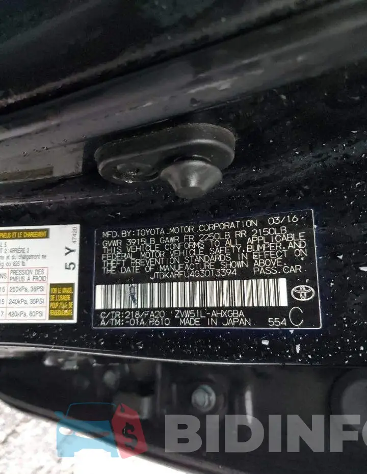 JTDKARFU4G3013394 Photo# 12