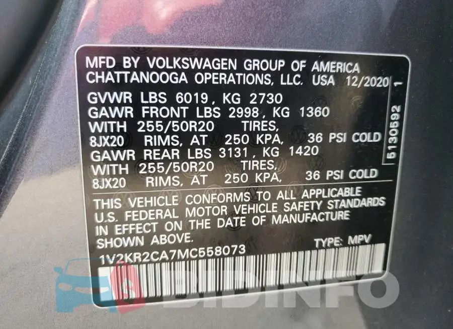 1V2KR2CA7MC558073 Photo# 13