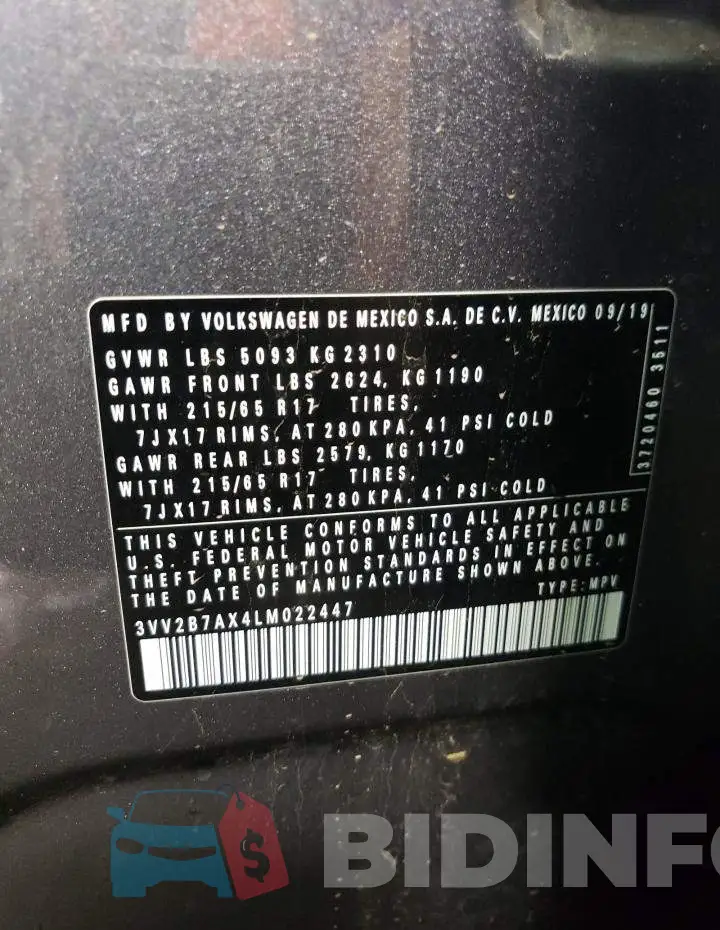 3VV2B7AX4LM022447 Photo# 12