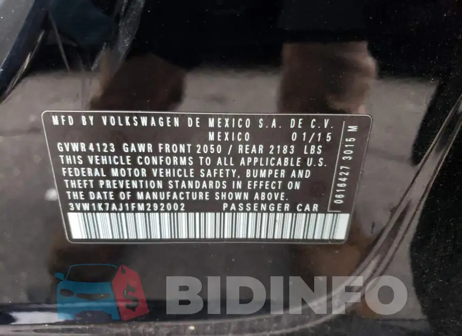 3VW1K7AJ1FM292002 Photo# 12