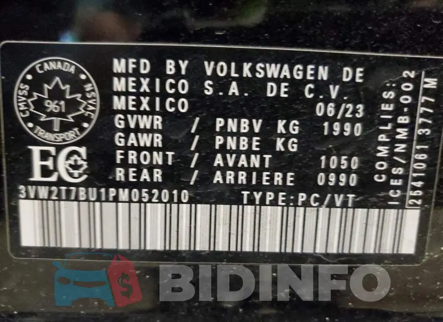 3VW2T7BU1PM052010 Photo# 13