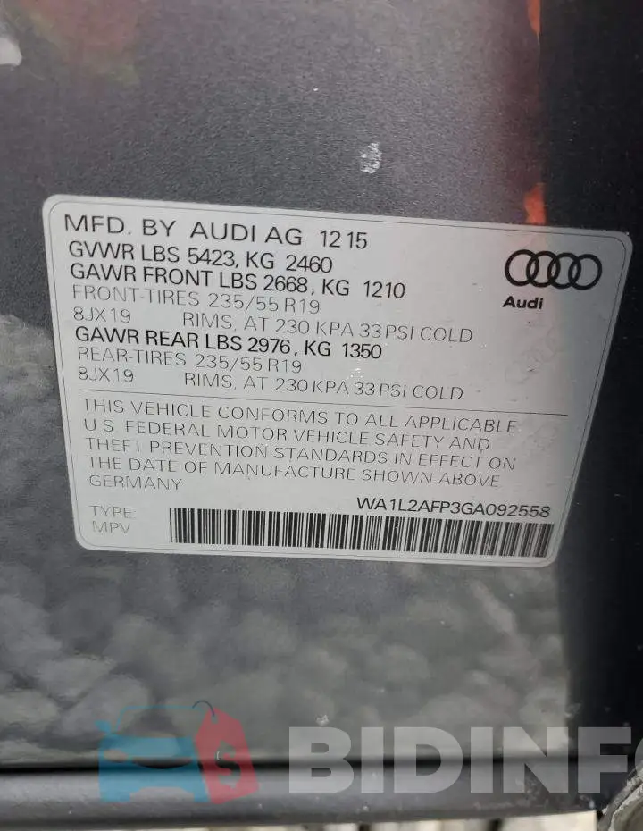 WA1L2AFP3GA092558 Photo# 14