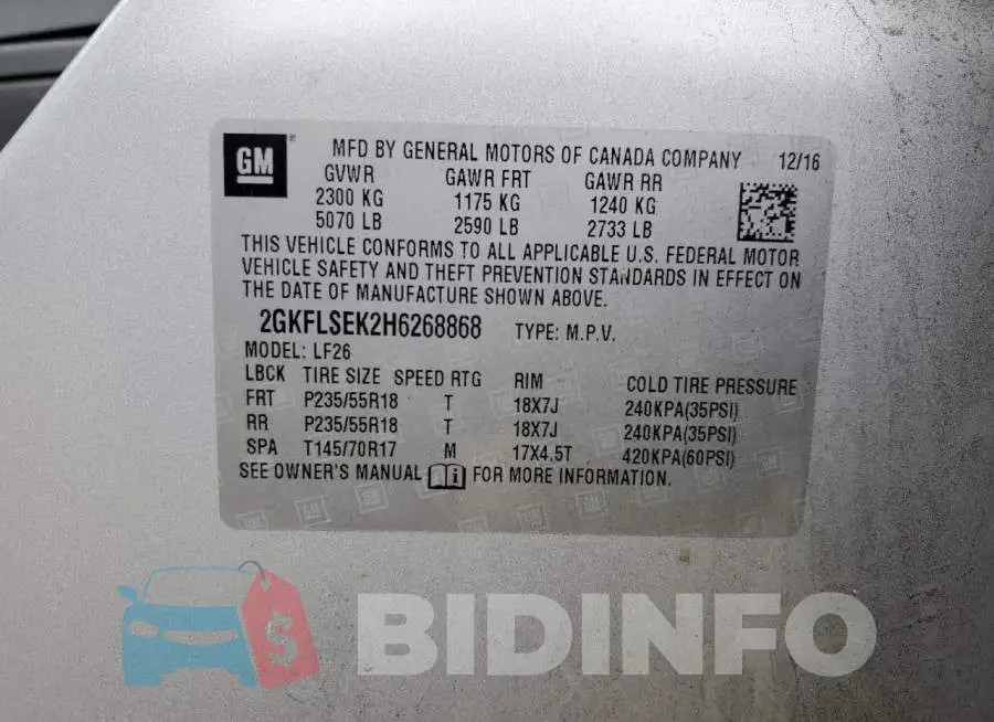 2GKFLSEK2H6268868 Photo# 13