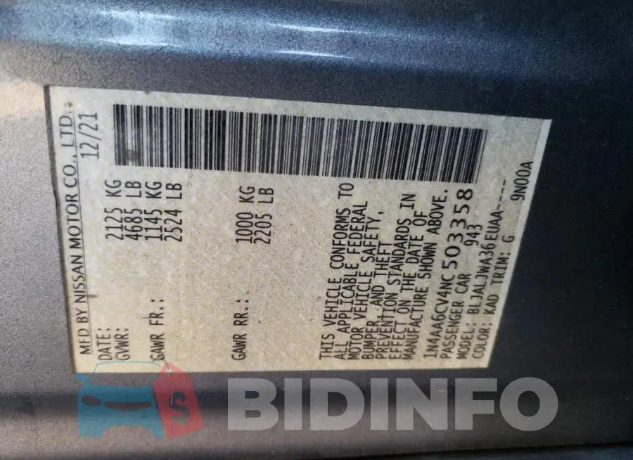 1N4AA6CV4NC503358 Photo# 12