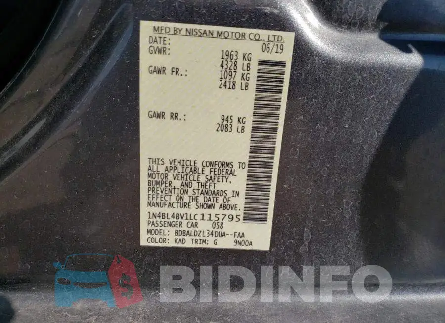 1N4BL4BV1LC115795 Photo# 12