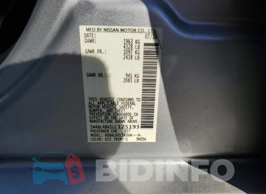 1N4BL4BV1LC125193 Photo# 13