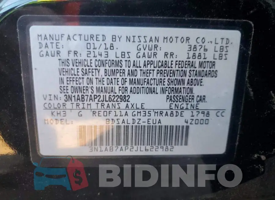 3N1AB7AP2JL622982 Photo# 13