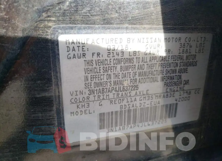 3N1AB7AP4JL637225 Photo# 12