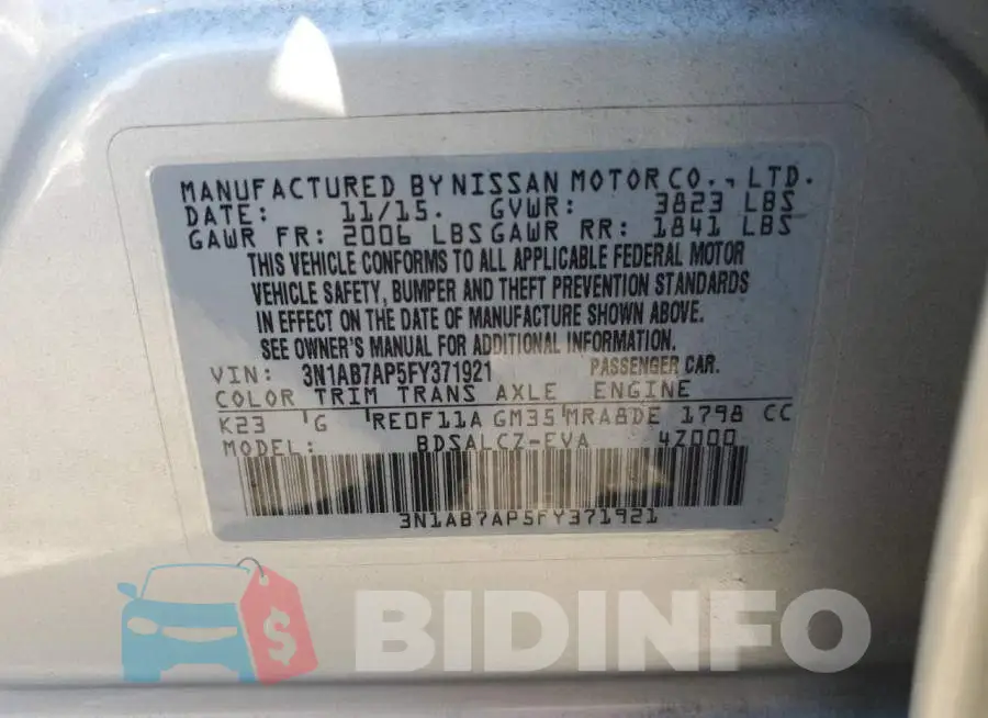 3N1AB7AP5FY371921 Photo# 12