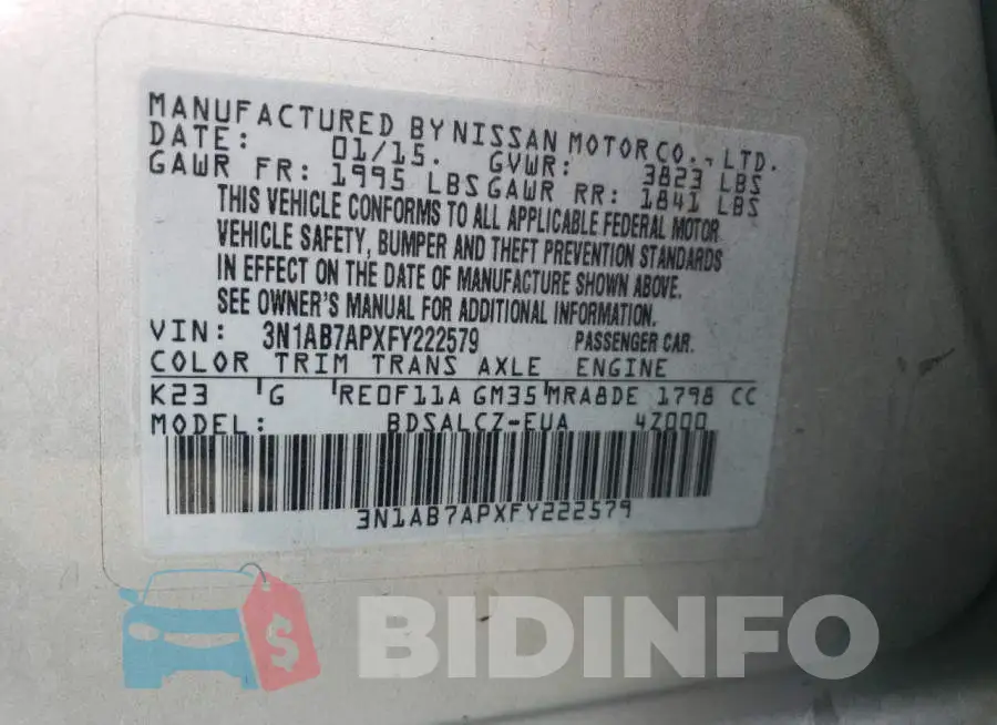 3N1AB7APXFY222579 Photo# 12